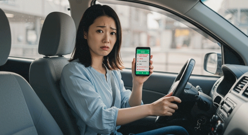 運転中に傷や事故があったときの英語フレーズ