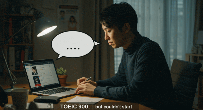 TOEIC900点でも最初は一言が出てこなかった