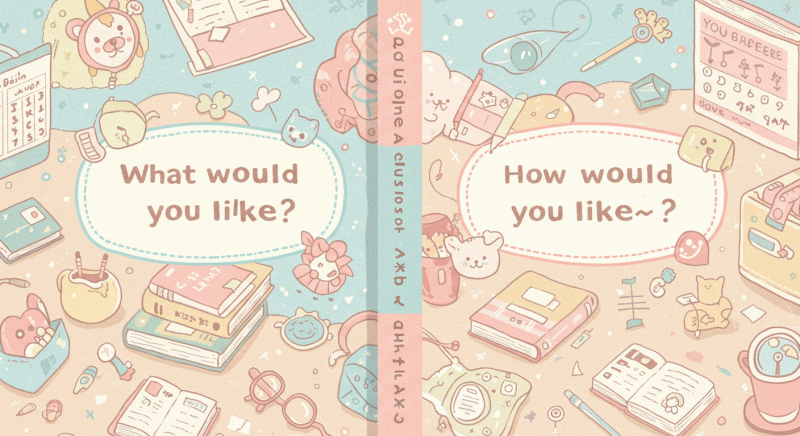 疑問詞応用:What/How would you like~?