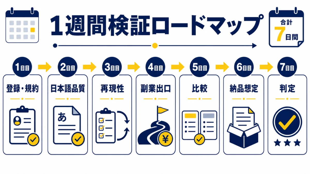 1週間検証ロードマップの図解