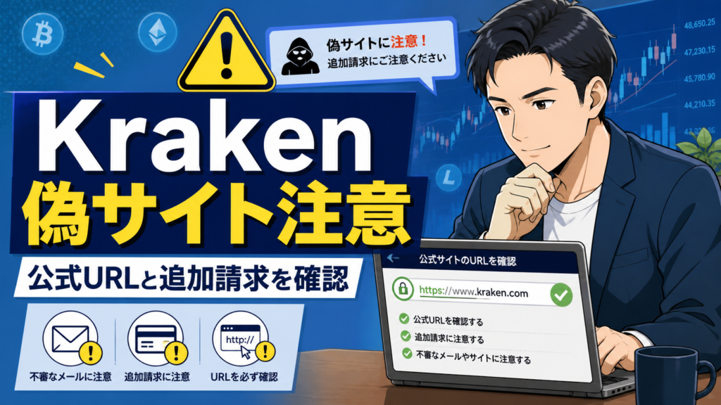 Kraken偽サイト注意 公式URLと追加請求を確認