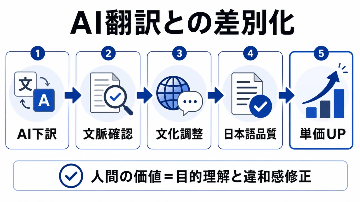 AI翻訳との差別化フロー図解