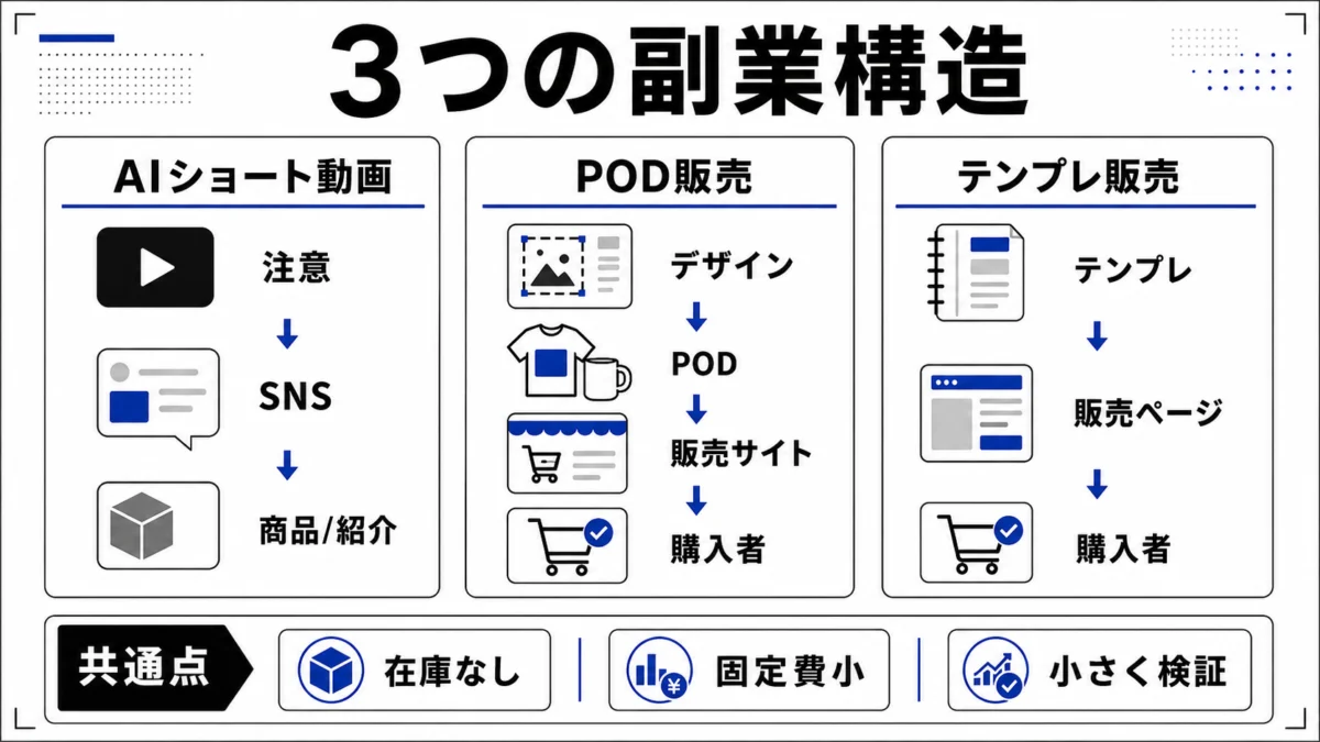 海外個人副業3選の構造マップ
