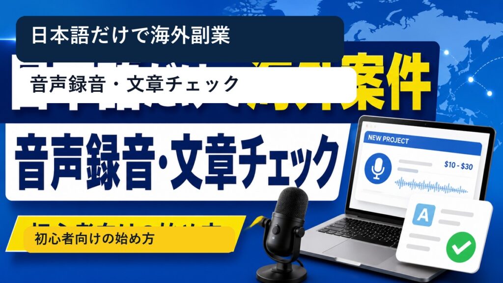 日本語だけでできる海外クラウドソーシング副業｜音声録音・文章チェックの始め方