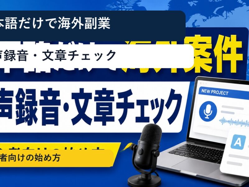 日本語だけでできる海外クラウドソーシング副業｜音声録音・文章チェックの始め方