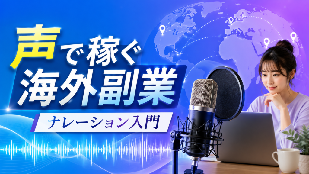 声を使って稼ぐ海外副業のサムネイル