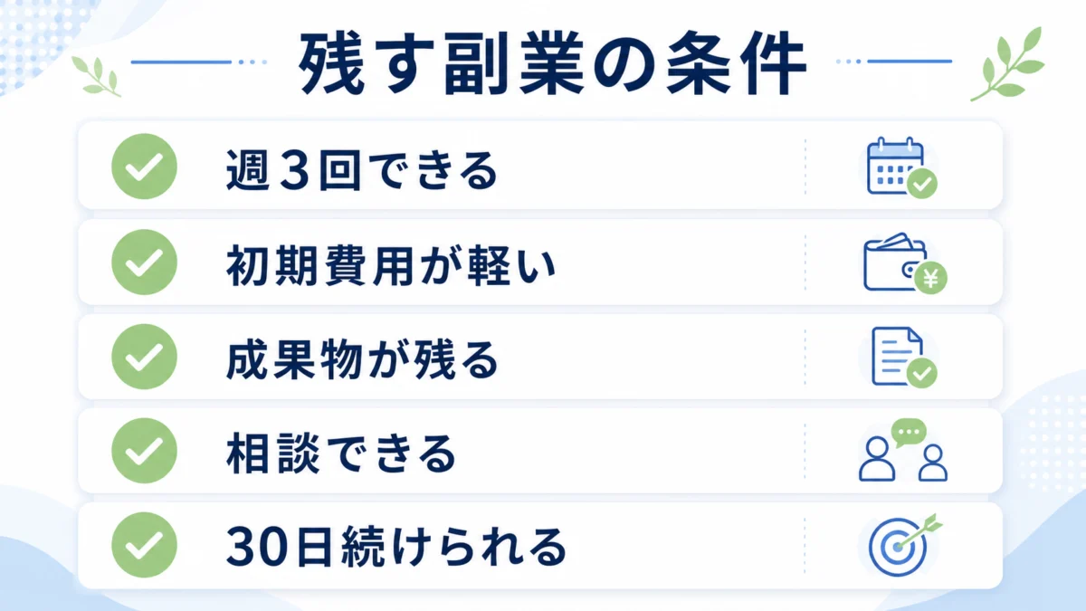 残す副業の条件