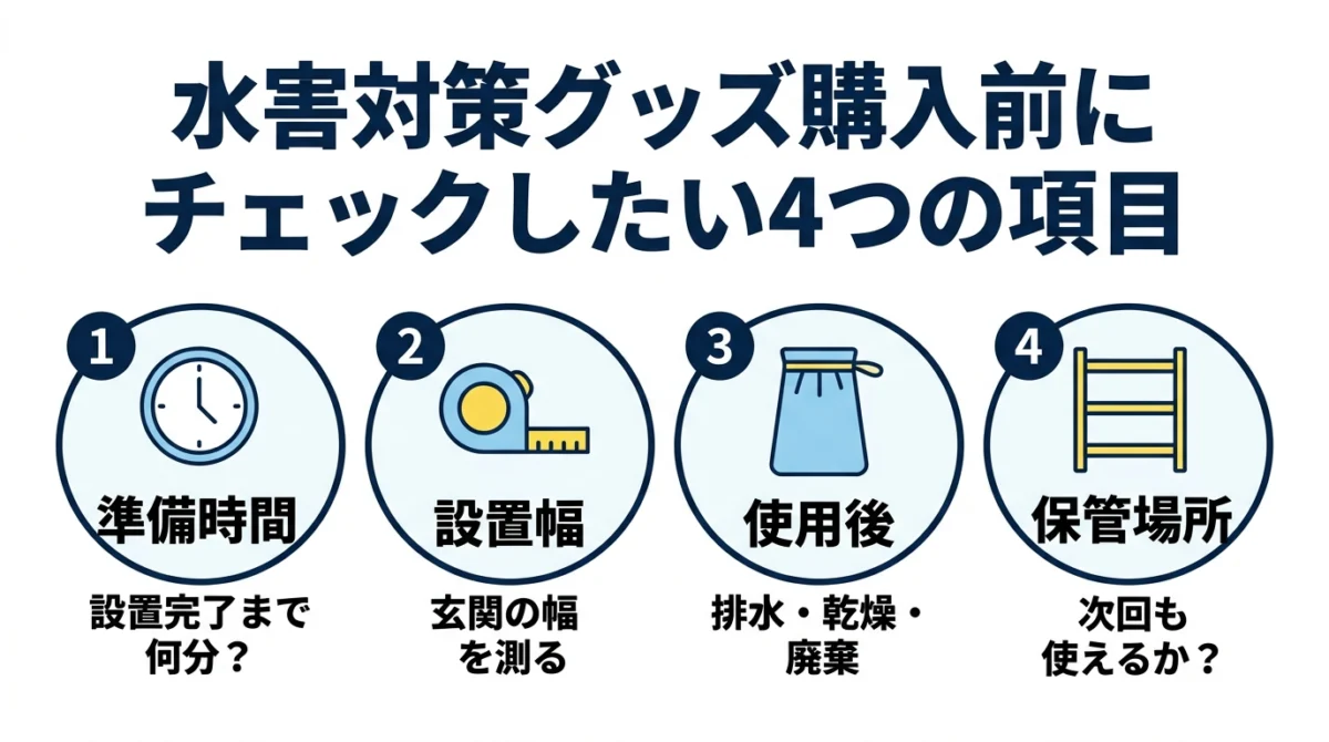浸水対策グッズ購入前に確認する4項目