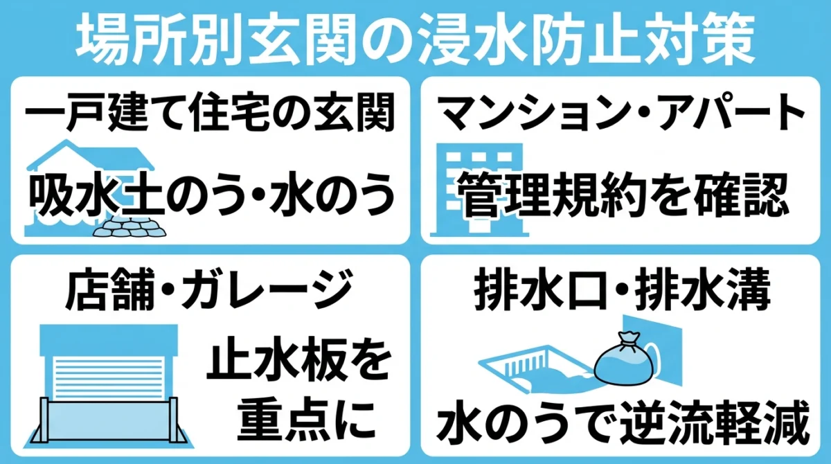 戸建て・マンション・店舗・排水口の浸水対策
