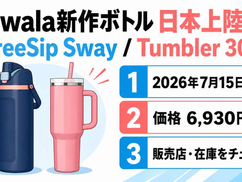 Owala新作ボトル日本上陸の発売日・価格・販売店をまとめた図解