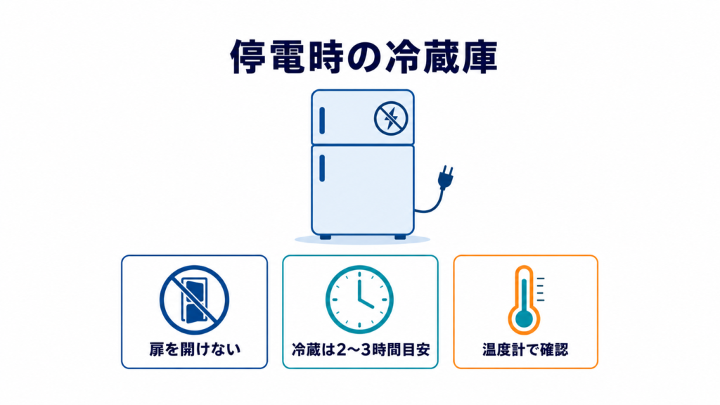 停電時の冷蔵庫を開けず温度計で確認