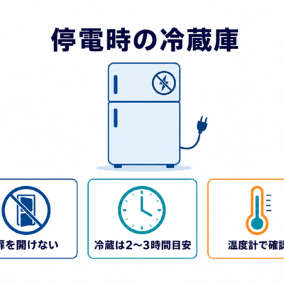 停電時の冷蔵庫を開けず温度計で確認