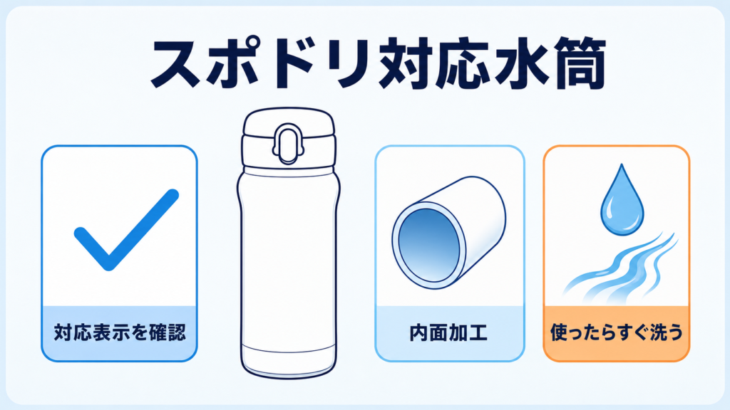 スポーツドリンク対応水筒の見分け方